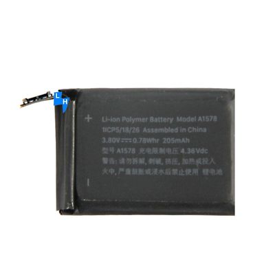 Protezione a doppio circuito integrato 205mAh A1578 A1802 Batteria da 38 mm per Apple Watch Serie 1 Watch