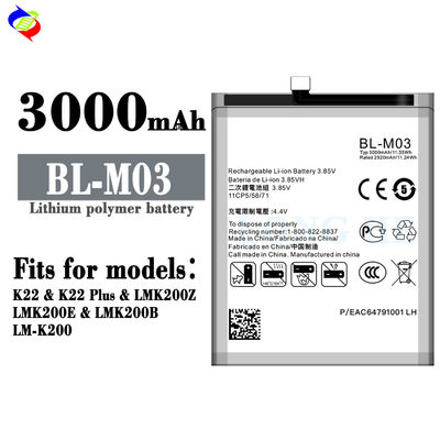 Capacità 3000mAh O ciclo sostituzione della batteria per LG K22 K22 Plus BL-M03 ricarica rapida