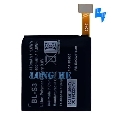 Protezione a doppio circuito BL-S3 410mAh 1.6Wh Batteria per Smart-Watch per LG G Watch R W110 W150