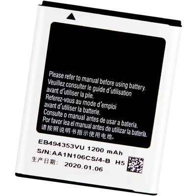 Batteria bianca da 1200mAh EB494353VU per telefono cellulare Samsung Galaxy Mini S5750 S5250 S5330 S7320E S7230 S5570 I559 S5358