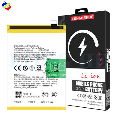 Batteria BLP851 per OPPO A74 4G F19 A95 2020 A95 4G Reno 6 Lite CPH2365 Capacità 5000mAh