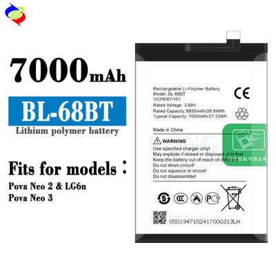 Batteria ricaricabile per telefono Tecno Pova Neo2/LG6n BL-68BT 7000mAh