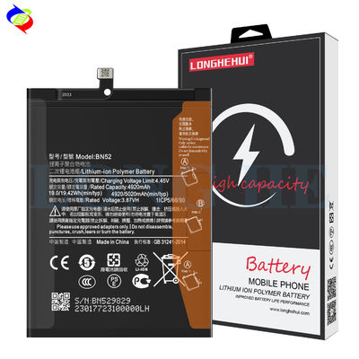 Nota 9 Pro/Nota 9S Batterie per cellulari BN52 Celle ricaricabili originali di ricambio
