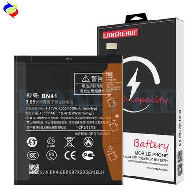 Capacità originale BN41 4100mAh Batteria sostitutiva per Xiaomi Redmi Note 4/4X Global
