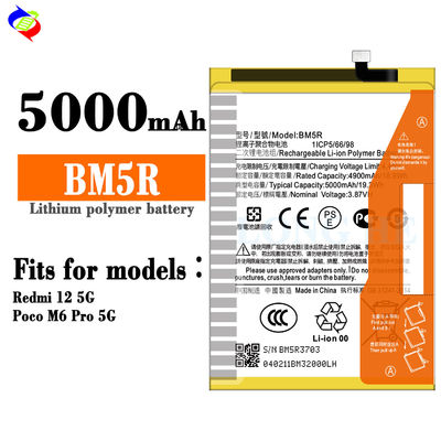 3.87V 5000mAh Batteria BM5R Per Xiaomi Redmi 12 5G Batterie ricaricabili per cellulari