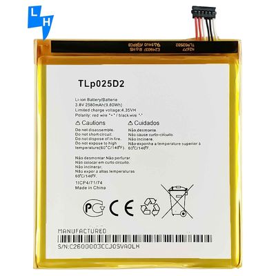 8050E 8050D 9001X 5098O Batteria del telefono cellulare TLP025D2 2580mAh 3.8V per Alcatel Pixi 4 6.0
