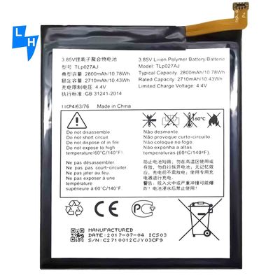 3.85V 2500Mah Batteria ricaricabile Per Alcatel Tlp027Aj Telefono Nero Alta Capacità