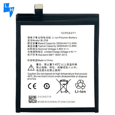 BL258 Batteria originale per telefono per Lenovo Batterie di ricambio prestazioni garantite