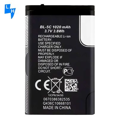 500 PCS MOQ BL-5C Batteria da 1020mAh per Nokia C2-01 2700 Classic 6030 3110C 1100 1200 1650