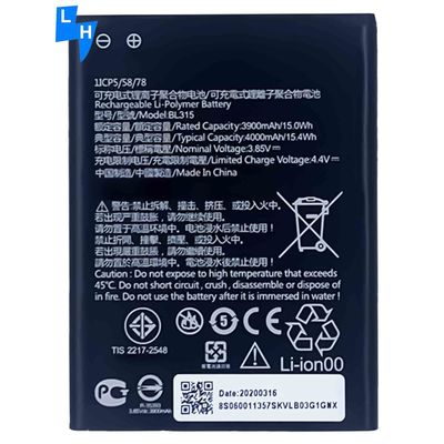 Batteria per cellulari BL315 Batteria da 4000mAh Per Lenovo A7 Batteria al litio polimerico