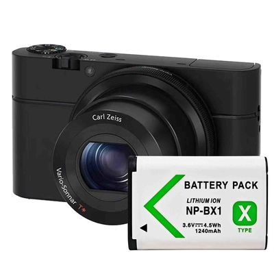 Batteria ricaricabile da 1240mAh da 4,5V per Sony DSC-RX100 DSC-WX500 DSC-HX400 ZV-1 Camera