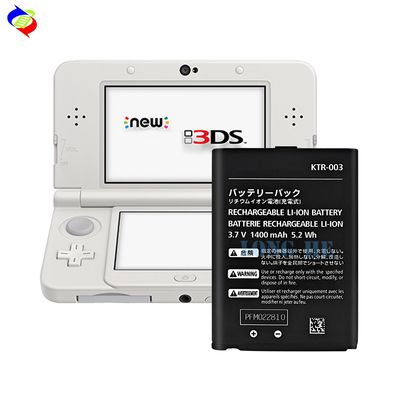 Batteria da 1400mAh per Nintendo 3DS Rechargeable Game Player Dual IC Protection Nero