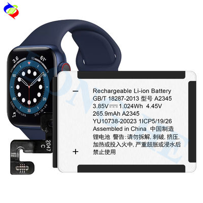 Batteria interna del iWatch ricaricabile agli ioni di litio A2345 per orologio Serie 6 40mm 3.85V 265.9mAh